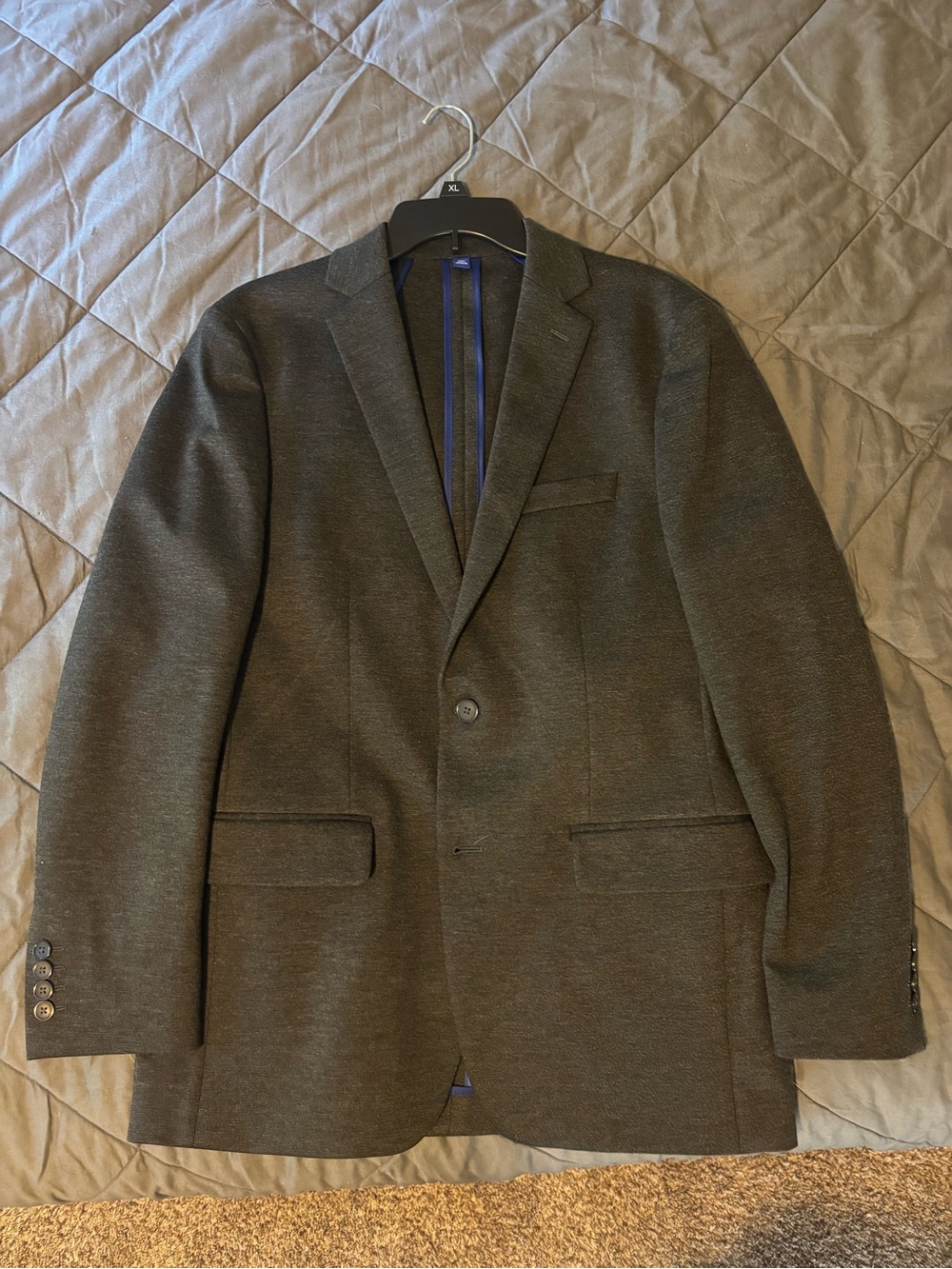 Men's Charcoal Gray Single-Breasted Blazer - Apt